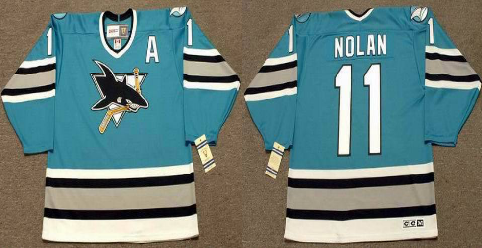 2019 Men San Jose Sharks 11 Nolan blue style 2 CCM NHL jersey